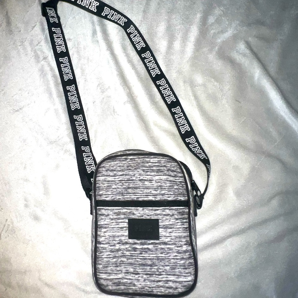 Victoria’s Secret PINK Crossbody Travel Bag…Black and Gray…Like New